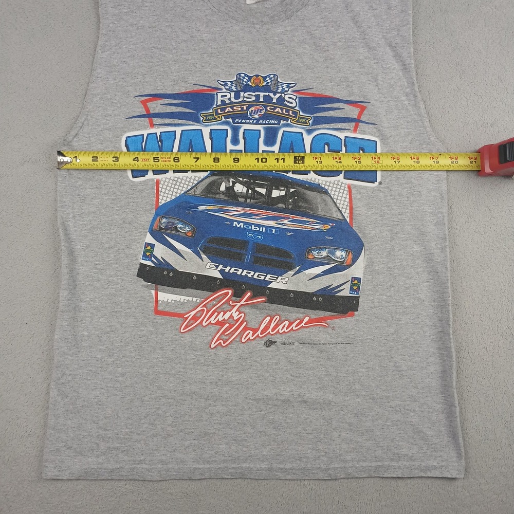 Winners Circle Rusty Wallace Tank Top Mens Medium Muscle Tee Gray NASCAR Racing - Picture 6 of 8